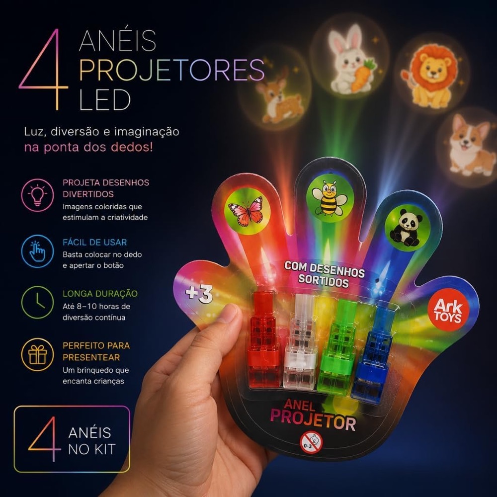 Kit 4 Anéis Projetores de LED 4