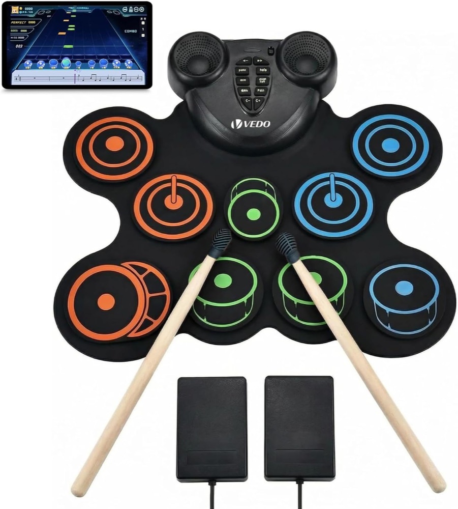 Bateria Eletrônica Infantil com Fone