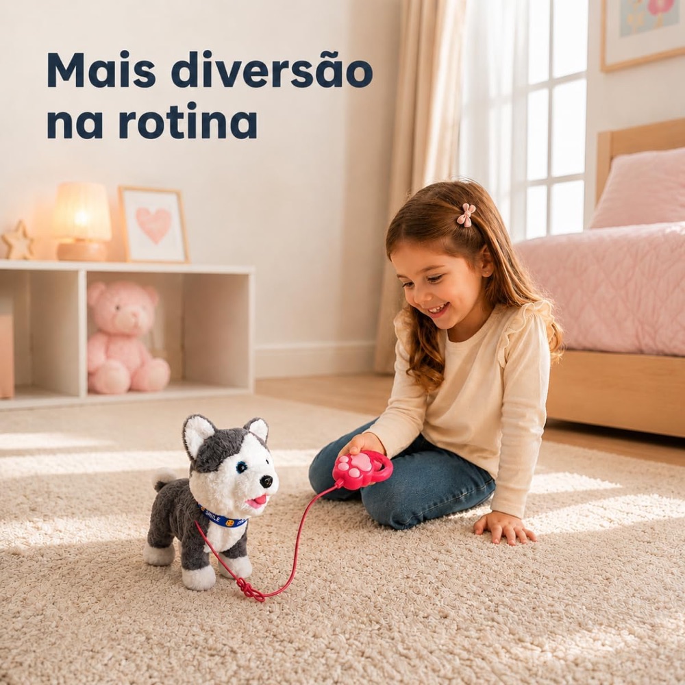 Cachorrinho Husky Interativo que Anda e Repete 2