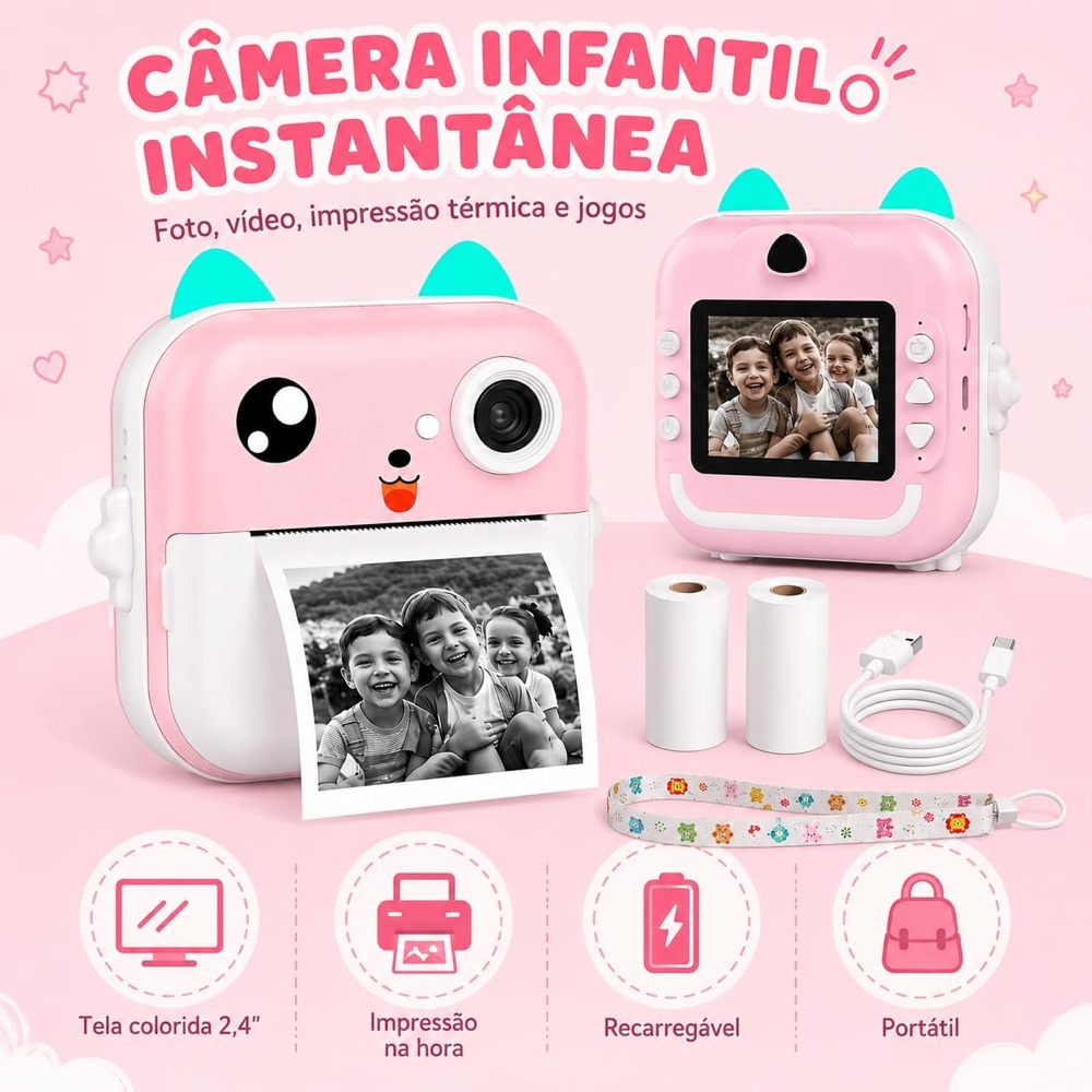 Câmera Infantil que Imprime a Foto na Hora 2