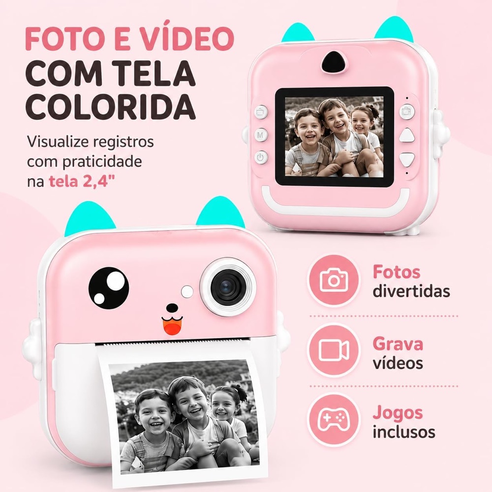 Câmera Infantil que Imprime a Foto na Hora 4