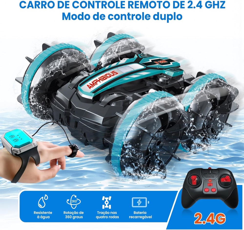 Carrinho Anfíbio 4x4 com Controle por Gestos 4