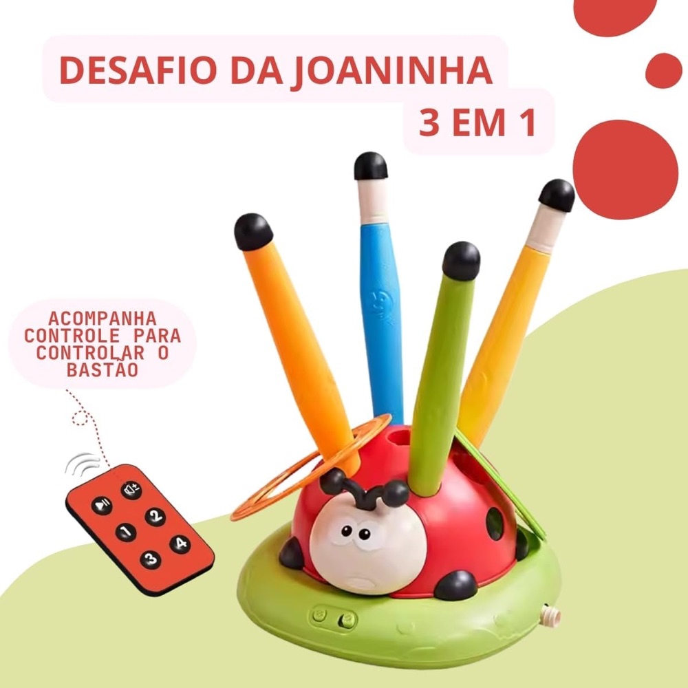 Joaninha Giratória 3 em 1: Pula, Argolas e Foguete 2