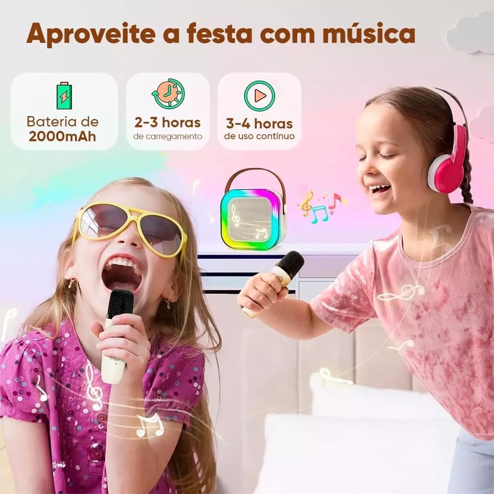 Karaokê Infantil com 2 Microfones 4