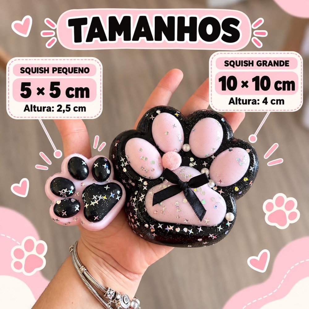 Kit 2 Squishy Patinha de Gato (grande + mini) 3