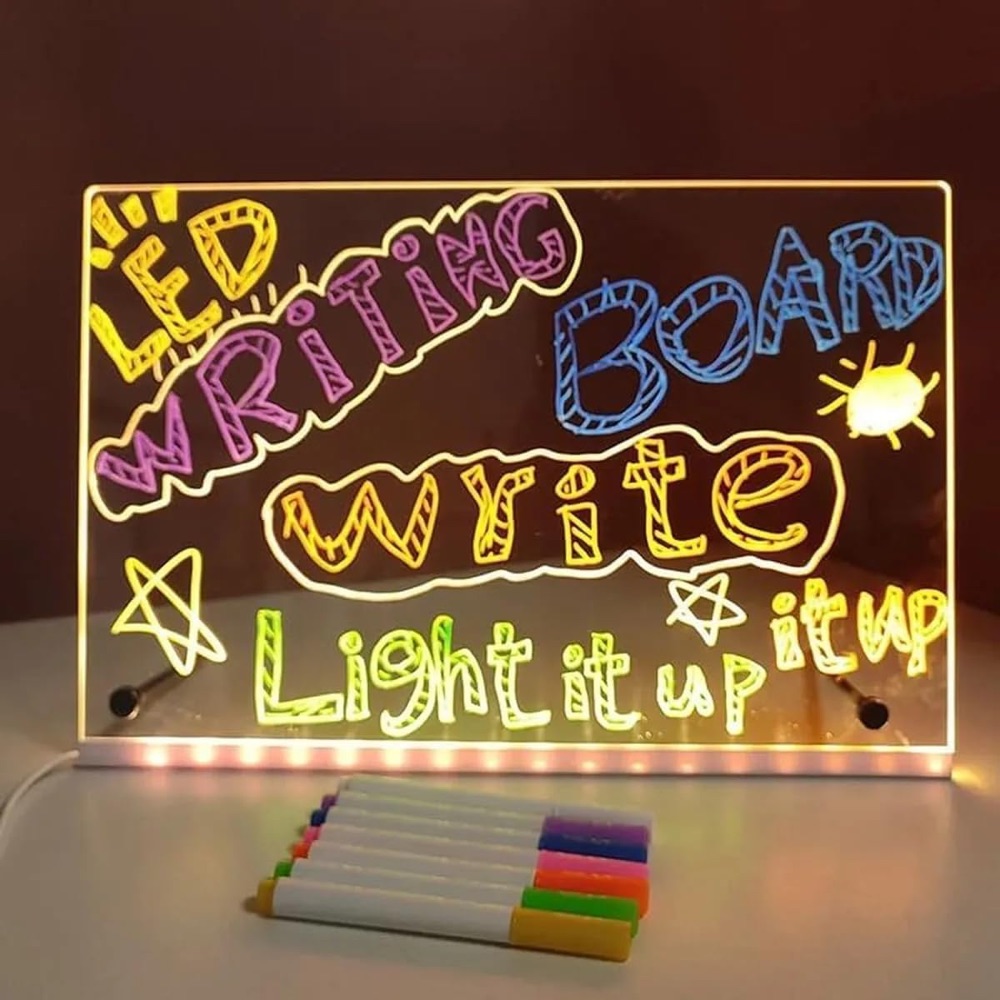 Lousa de LED com 7 Canetas Neon