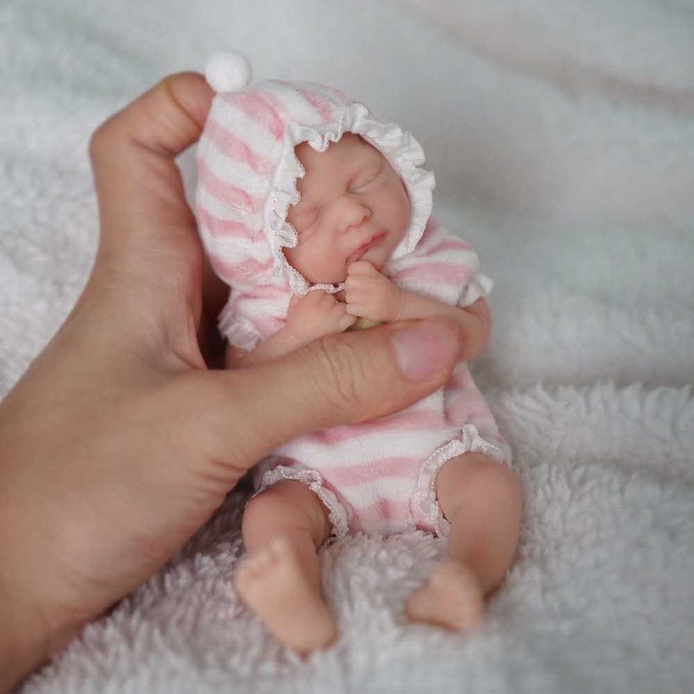 Mini Bebês Reborn Gêmeos de Silicone (15 cm) 3