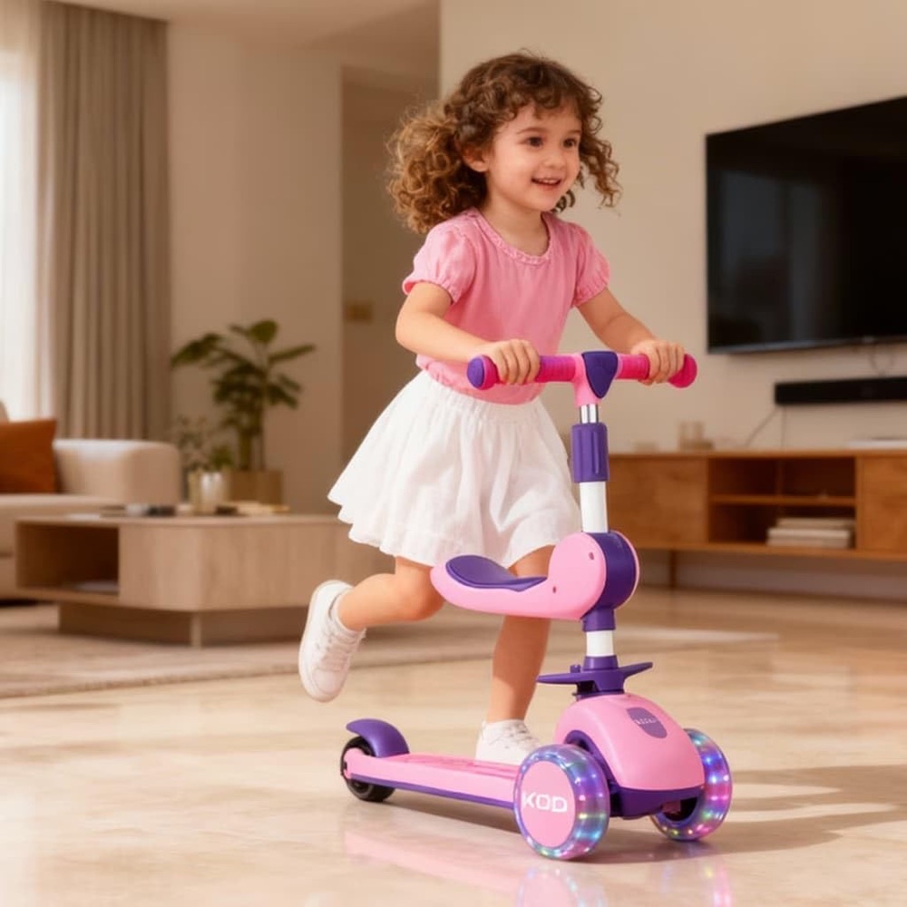 Patinete 3 em 1 com Assento, Luz e Música