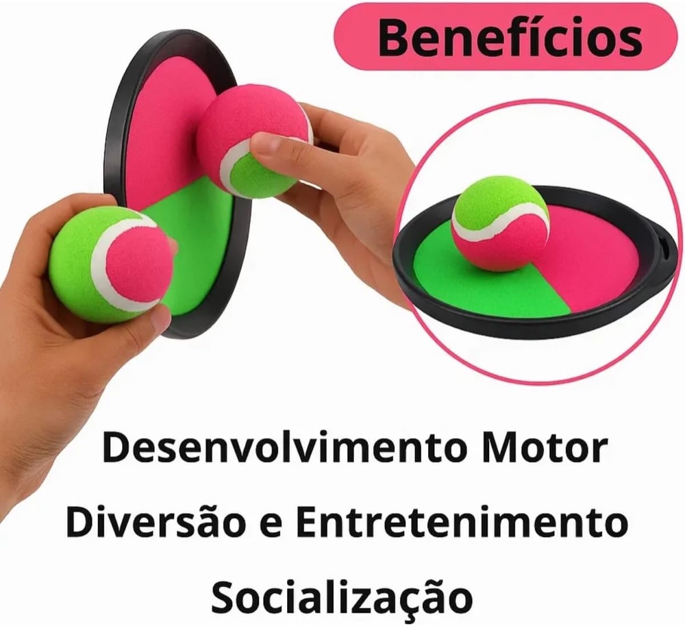 Raquetes de Velcro com Bola que Gruda