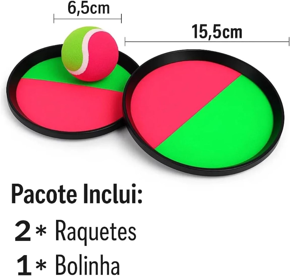 Raquetes de Velcro com Bola que Gruda 4