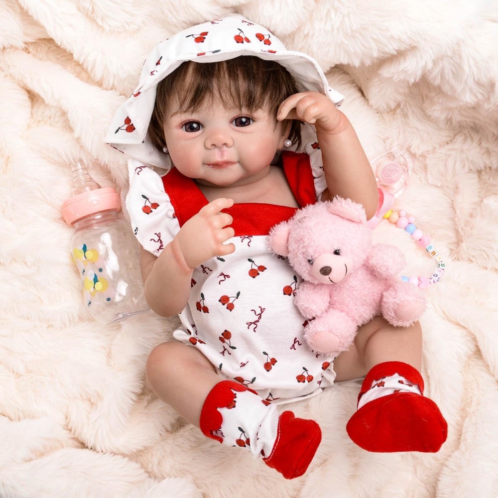 Bebê Reborn Cerejinha 48 cm 100% Silicone