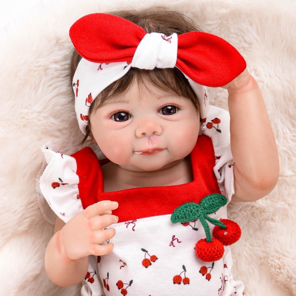 Bebê Reborn Cerejinha 48 cm 100% Silicone 4