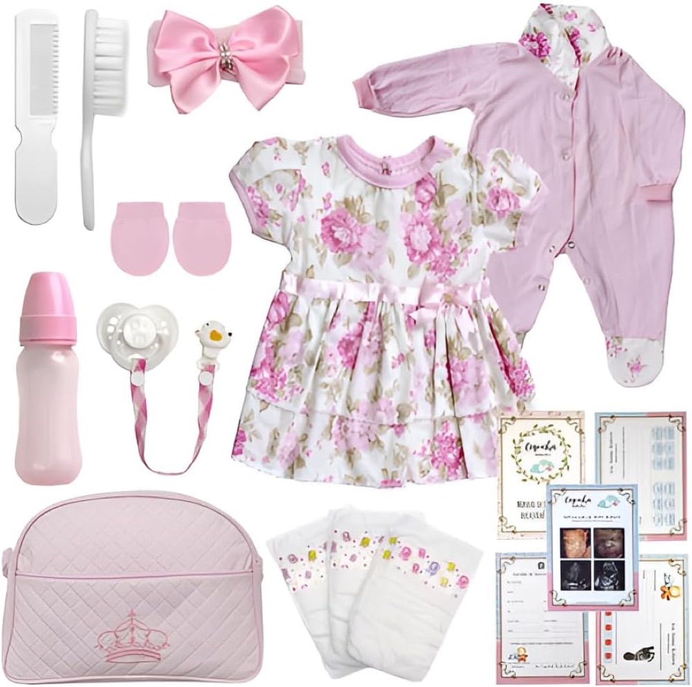 Bebê Reborn de Silicone + Bolsa Maternidade (26 itens) 3