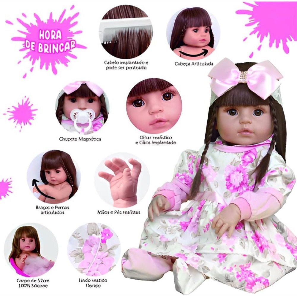 Bebê Reborn de Silicone + Bolsa Maternidade (26 itens) 4