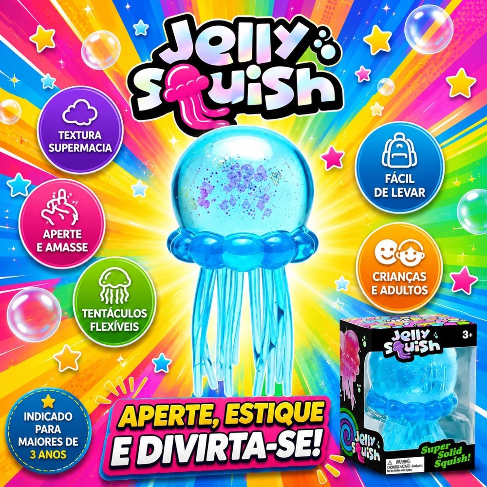 Squishy Água-Viva com Glitter 3