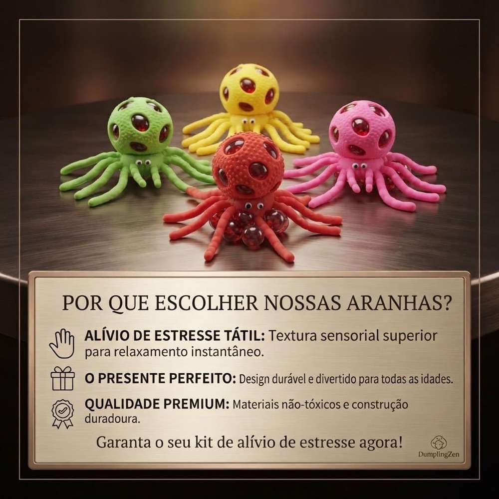 Squishy Aranha com Bolinhas de Gel 4