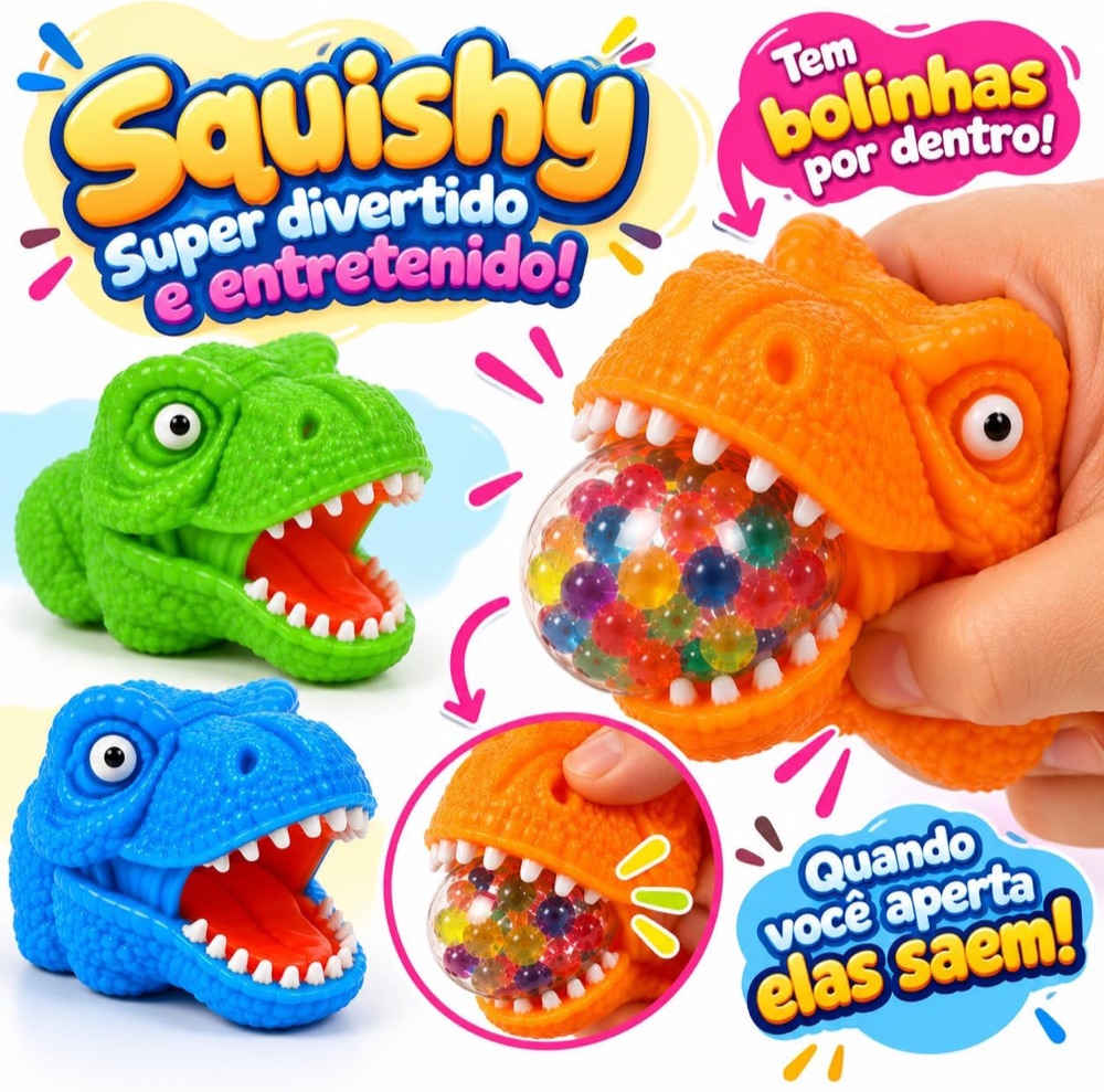 Squishy Dinossauro T-Rex com Bolinhas 2