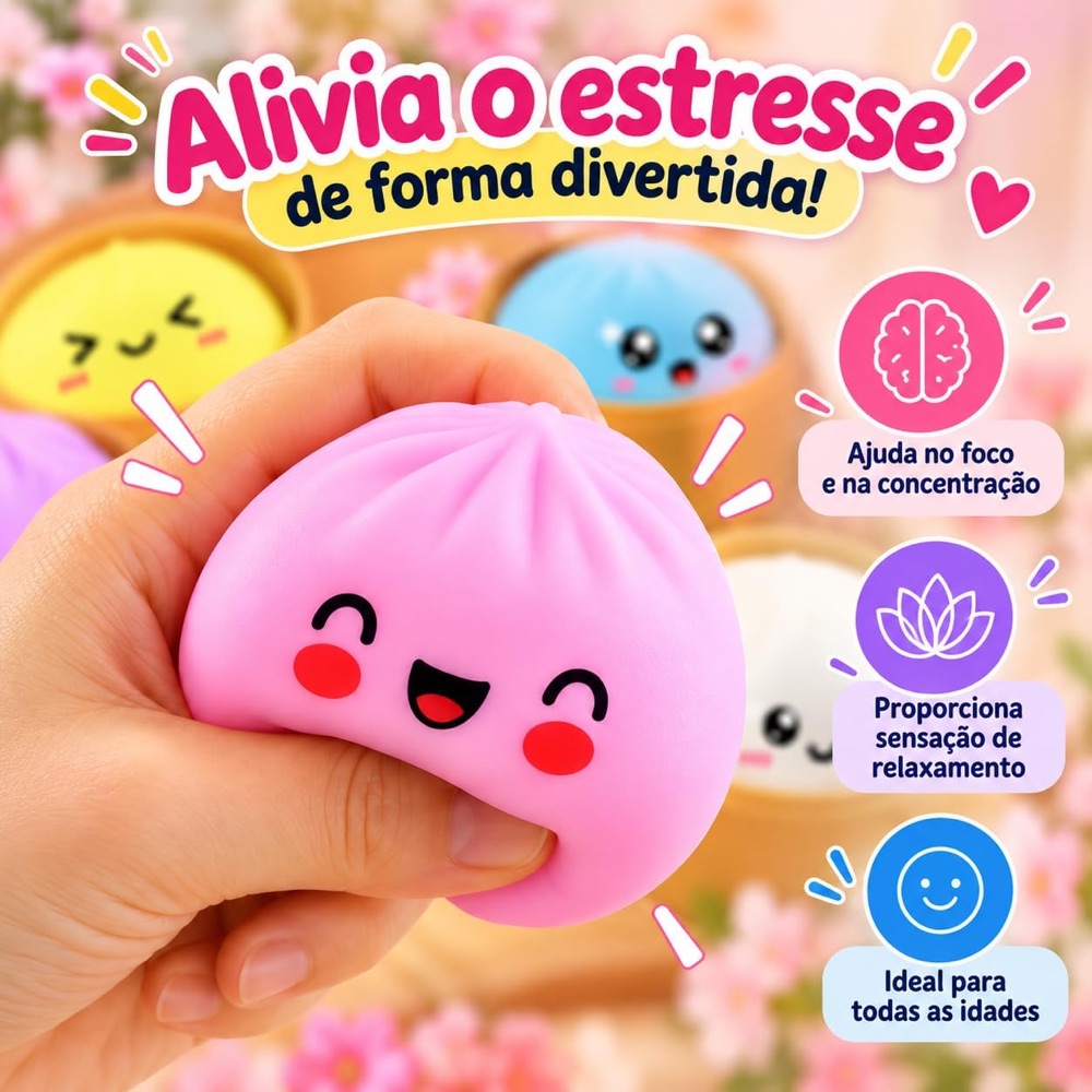 Squishy Dumpling Surpresa com Glitter 2