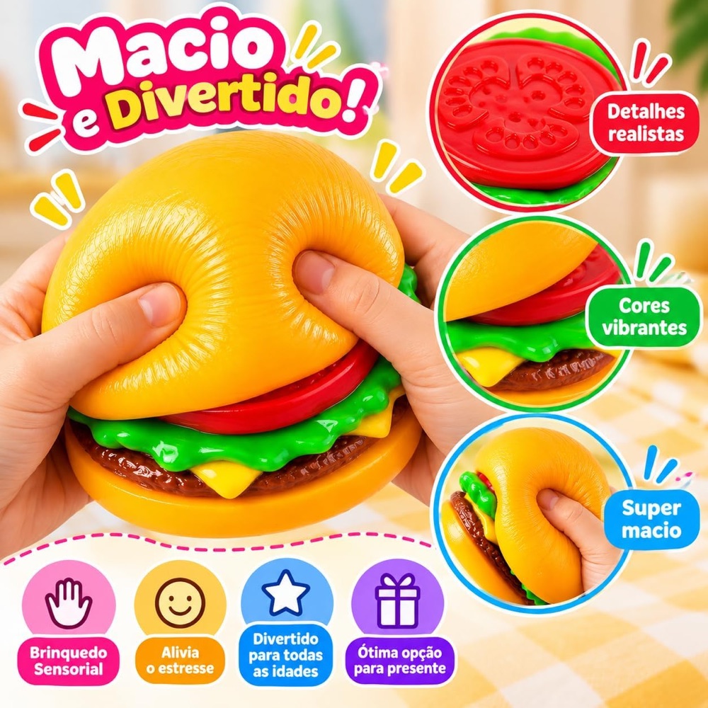 Squishy Hambúrguer com Camadas 2