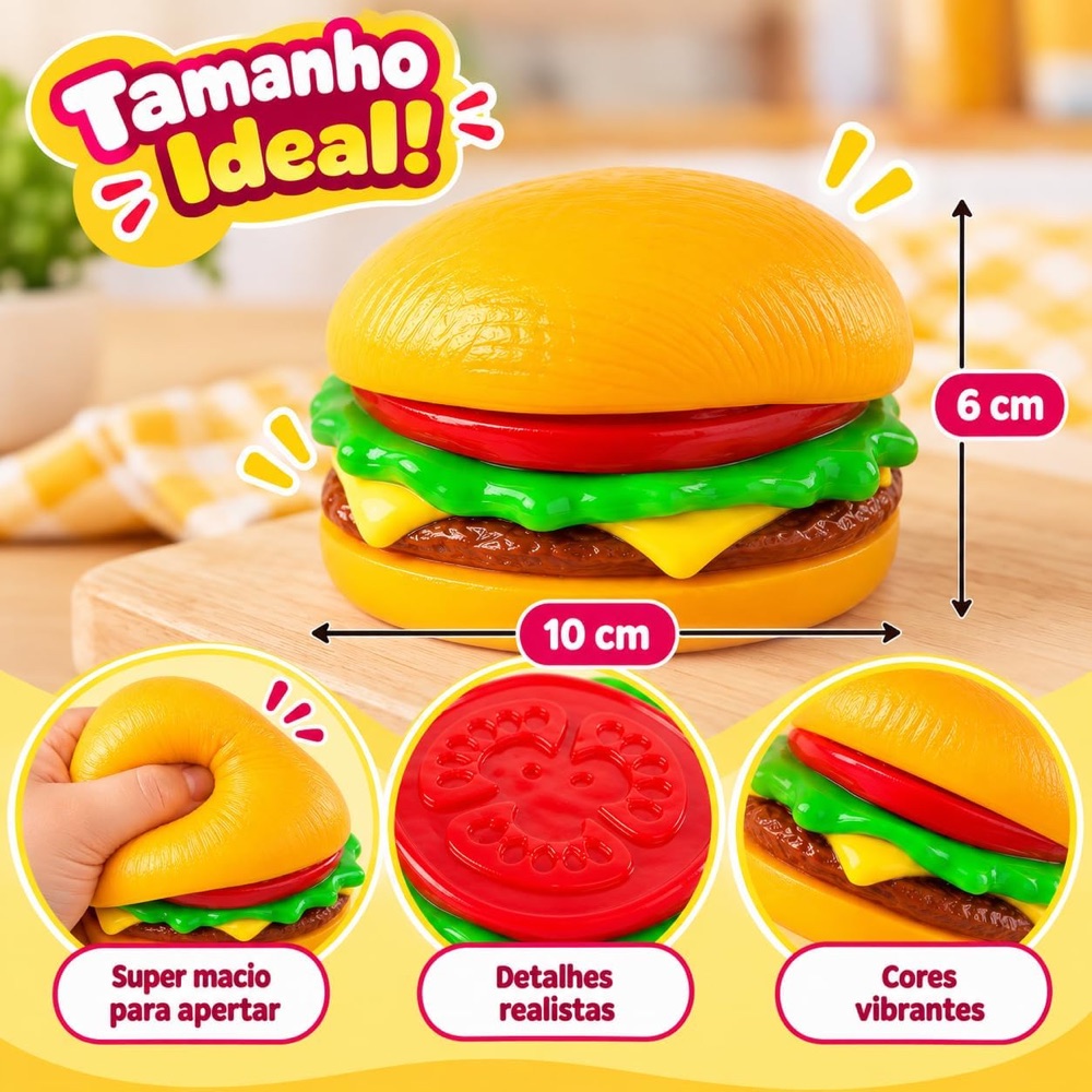 Squishy Hambúrguer com Camadas 3