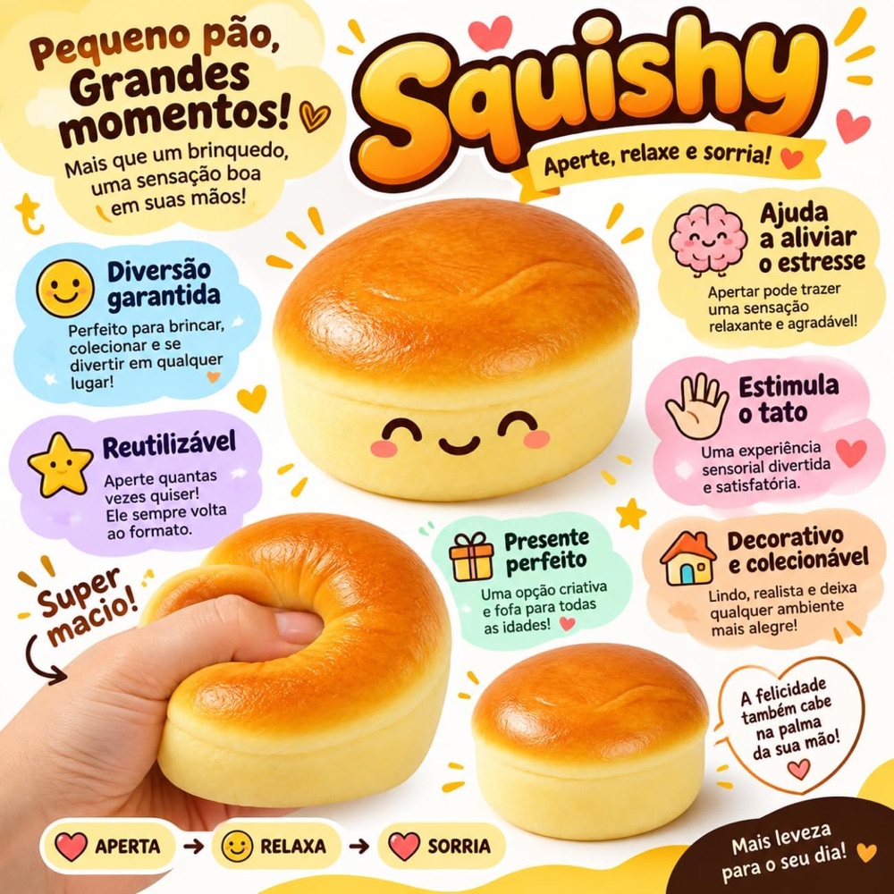 Squishy Pãozinho com Creme (com cheirinho) 2