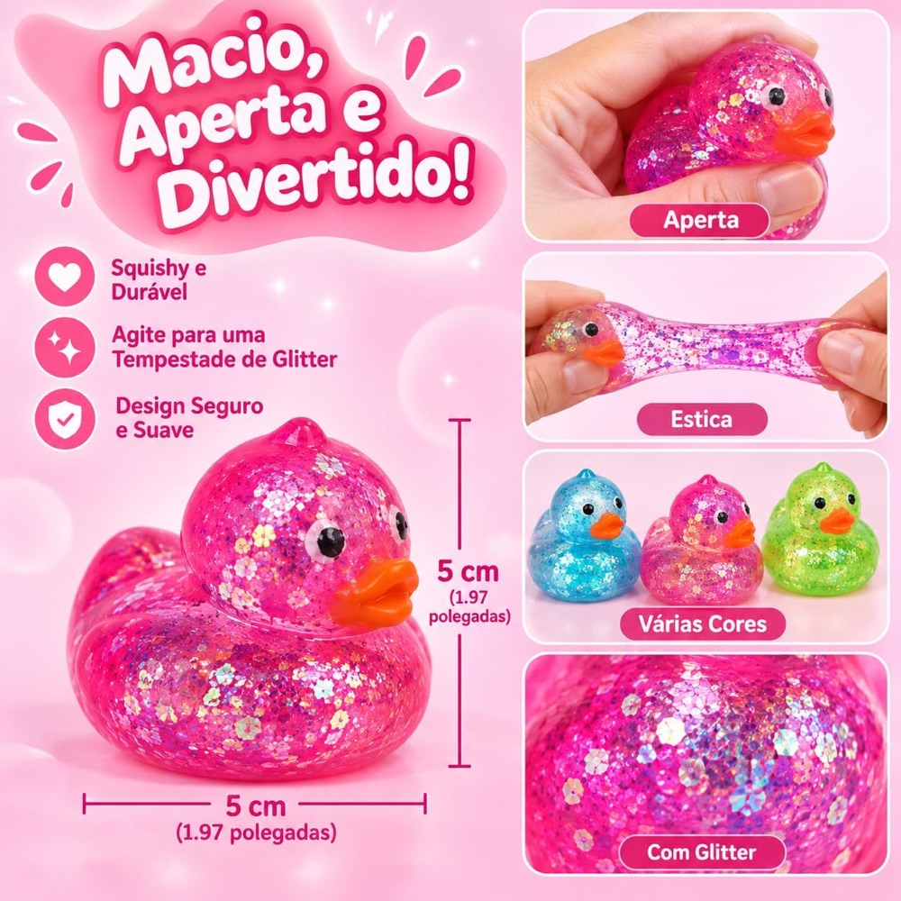Squishy Patinho Gummy com Glitter 3