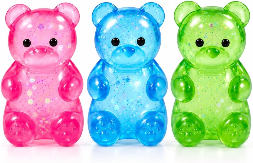Squishy Ursinho Gummy com Glitter