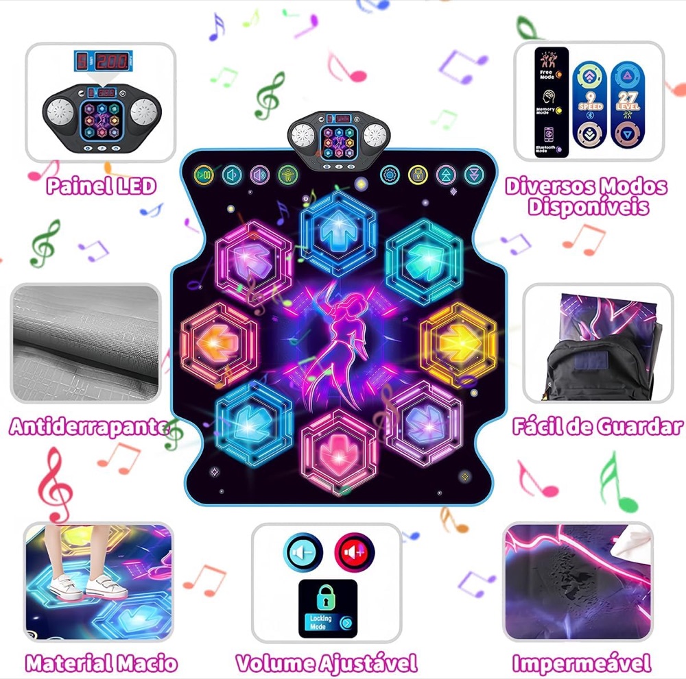 Tapete de Dança com Luz e Bluetooth 2