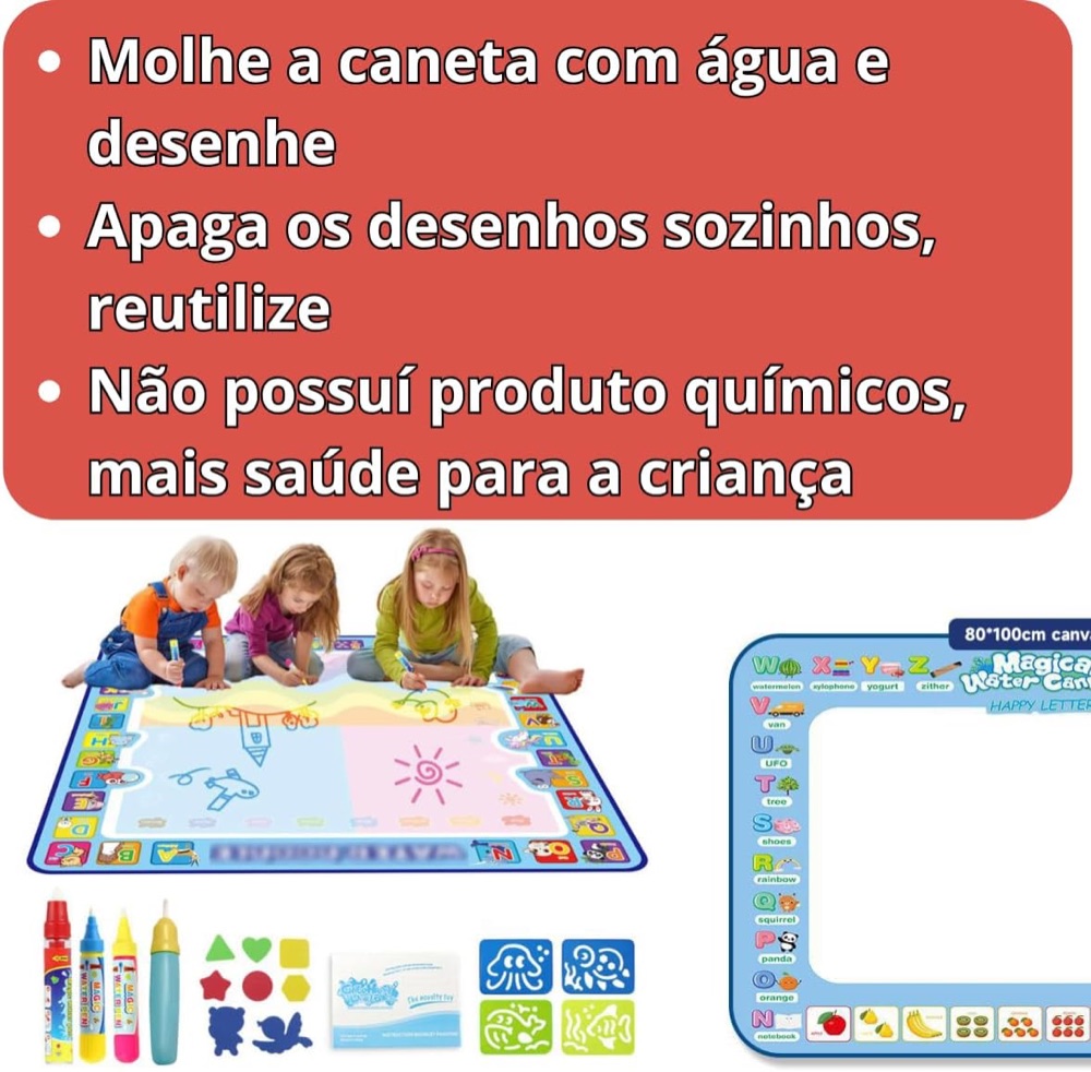Tapete Mágico de Pintar com Água 80x60 4